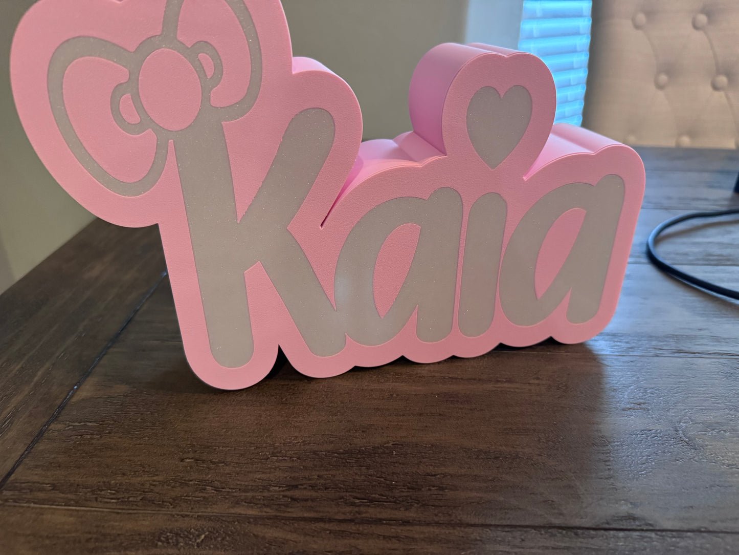 Name Light Box with Bow
