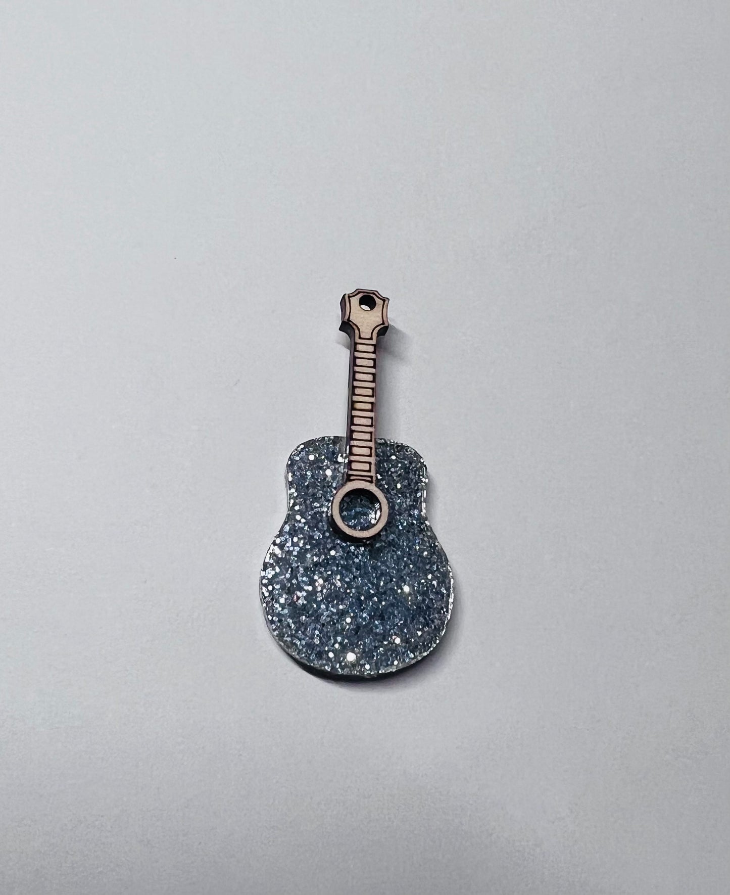 Silver Glitter Guitar