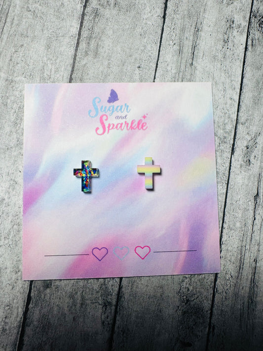 Stained Glass and Rainbow Cross