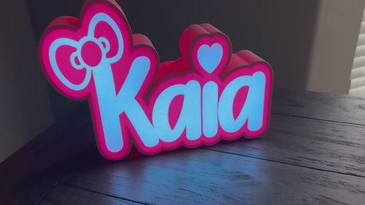 Name Light Box with Bow