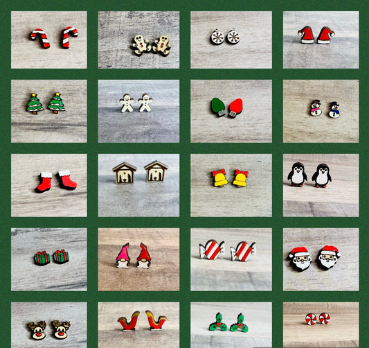 Wood Christmas Stud