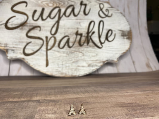 Wood Eiffel Earrings