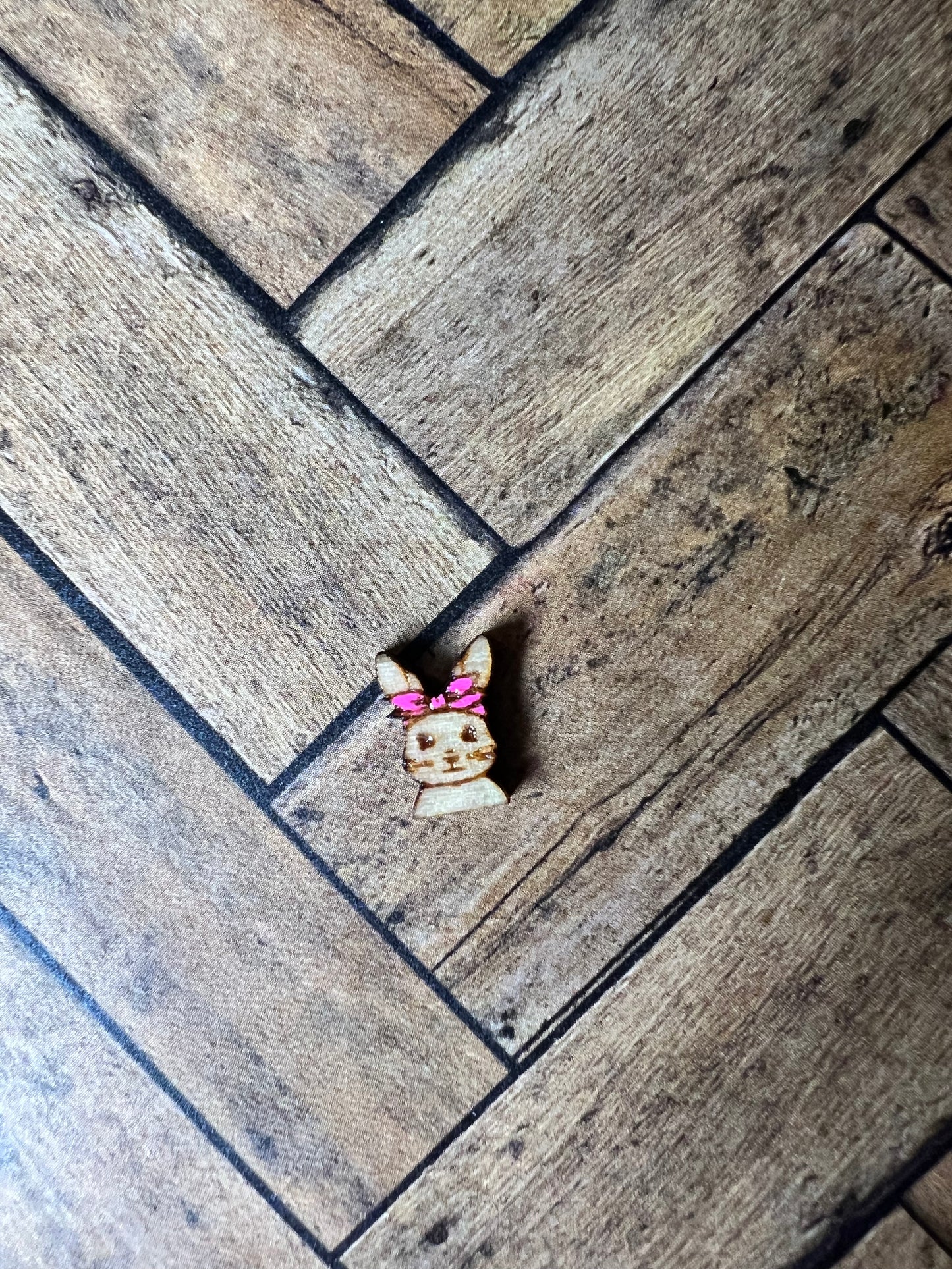 Wood Bunny with bandana