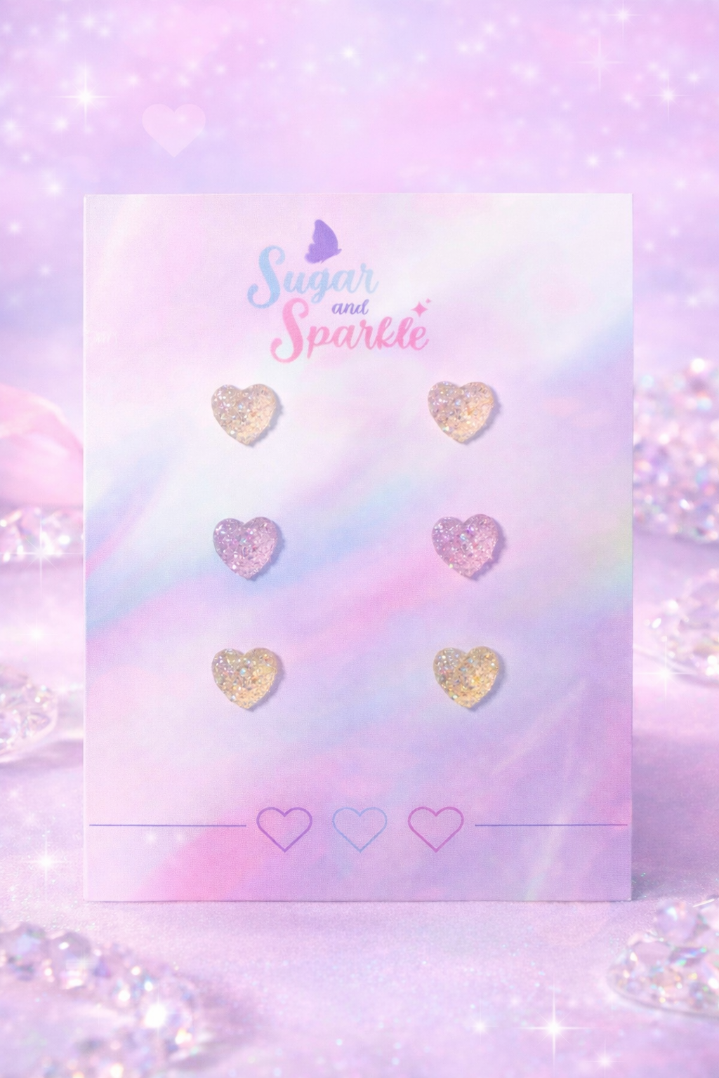 8mm Sparkle Hearts
