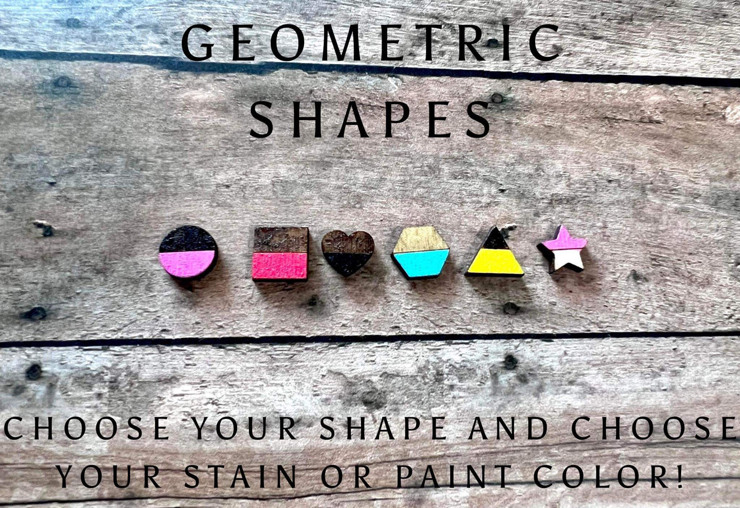 Wood Geometric Earrings