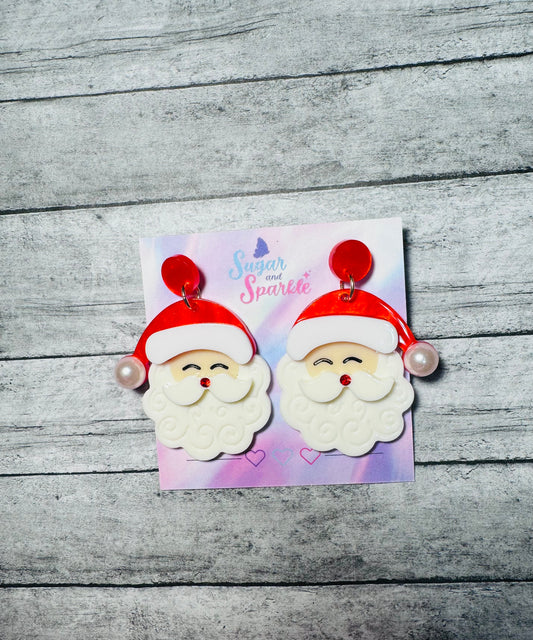 Red Santa Earrings