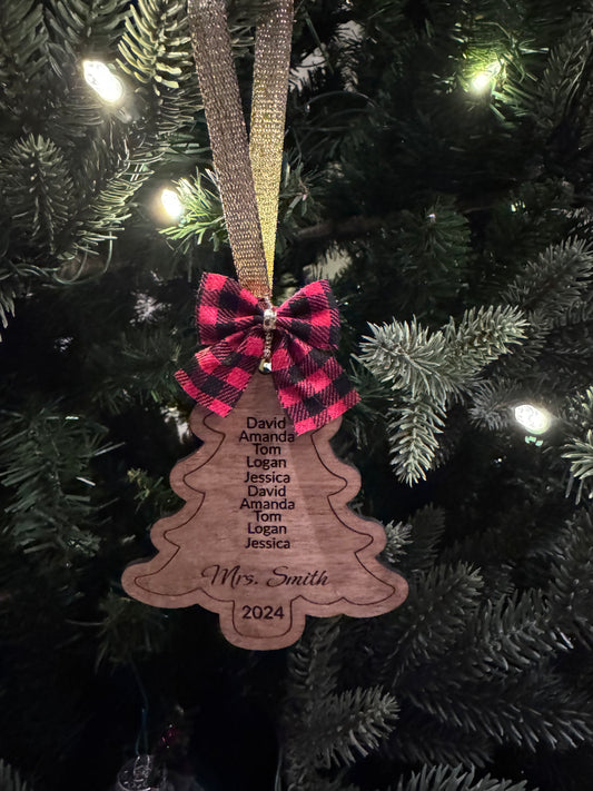 Personalized Teacher Class Christmas Tree