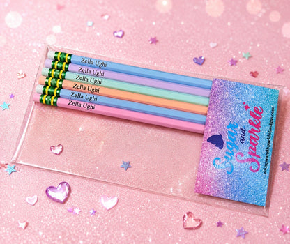 Pastel Personalized Custom Pencils