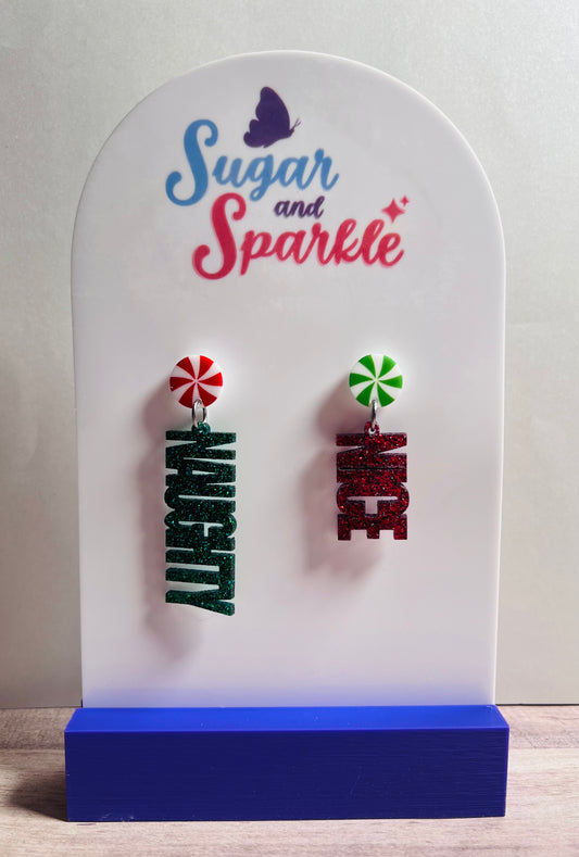 Dangly Naughty and Nice Earrings