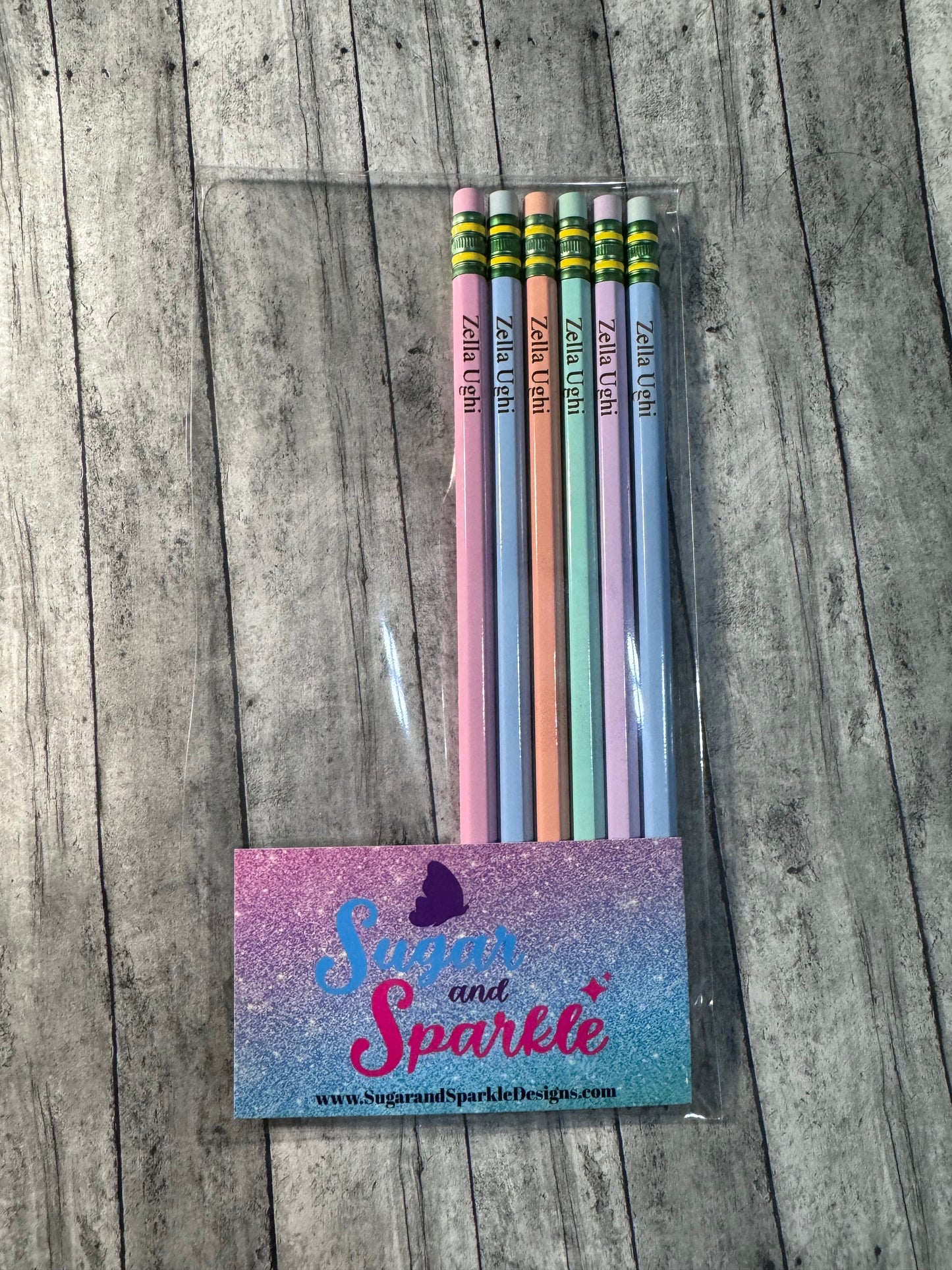 Rainbow Pastel Personalized Custom Pencils