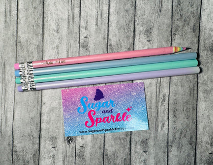 Rainbow Pastel Personalized Custom Pencils