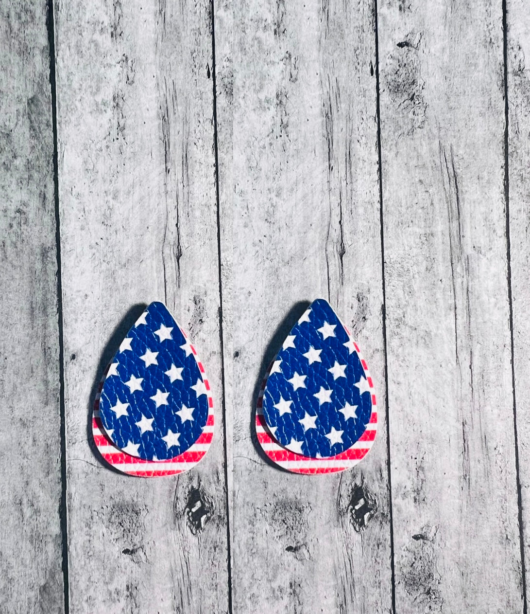 American Flag  Leather Earrings