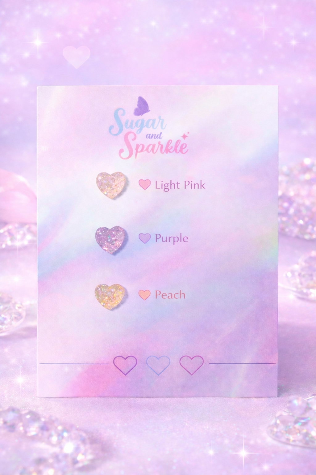 8mm Sparkle Hearts