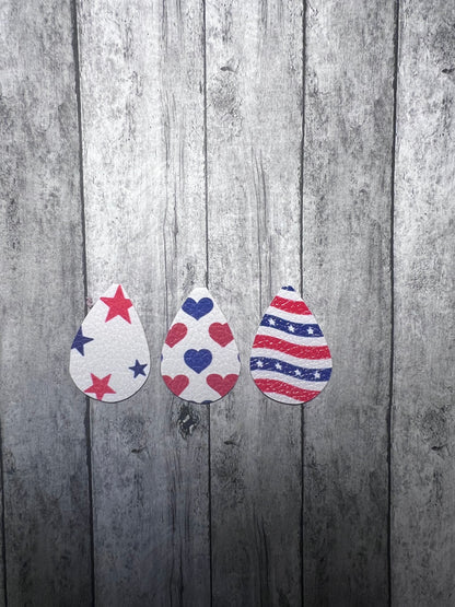 Patriotic Leather Earrings