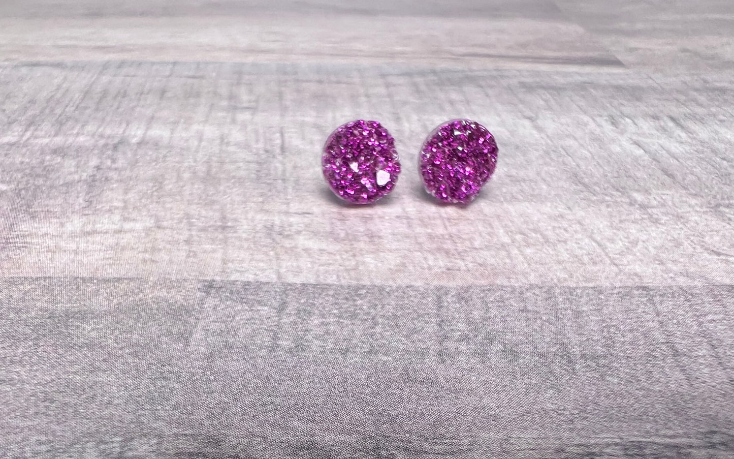 8mm Glitter Sparkle Earrings