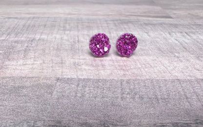 8mm Glitter Sparkle Earrings