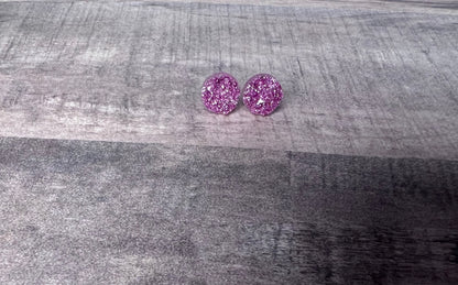 8mm Glitter Sparkle Earrings