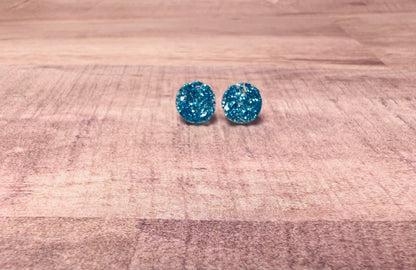 8mm Glitter Sparkle Earrings