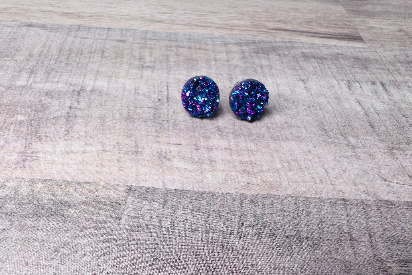 8mm Glitter Sparkle Earrings