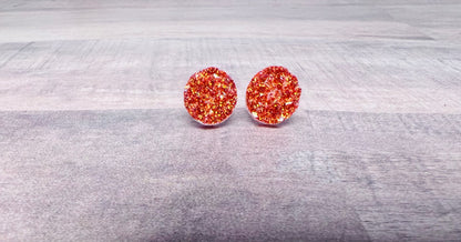 8mm Glitter Sparkle Earrings