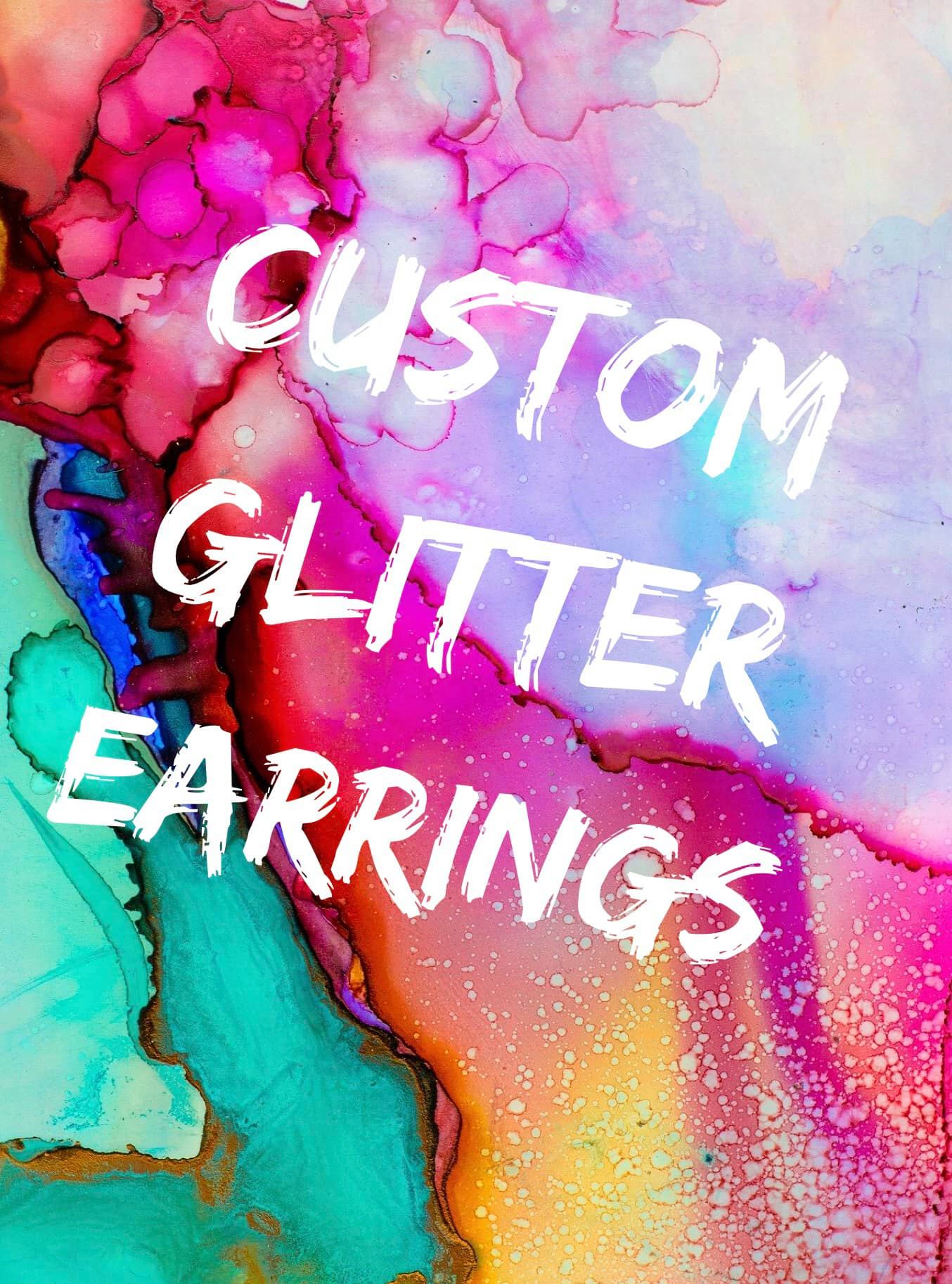 Custom Glitter Leather Dangly