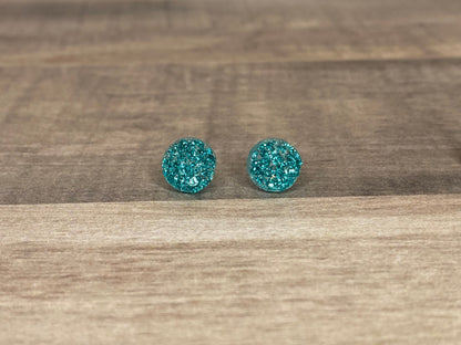 8mm Glitter Sparkle Earrings