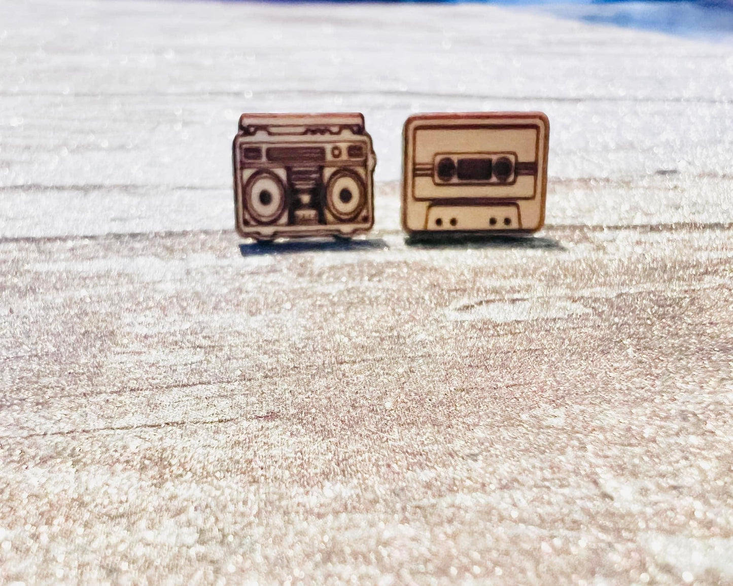 Wood Cassette and Boombox