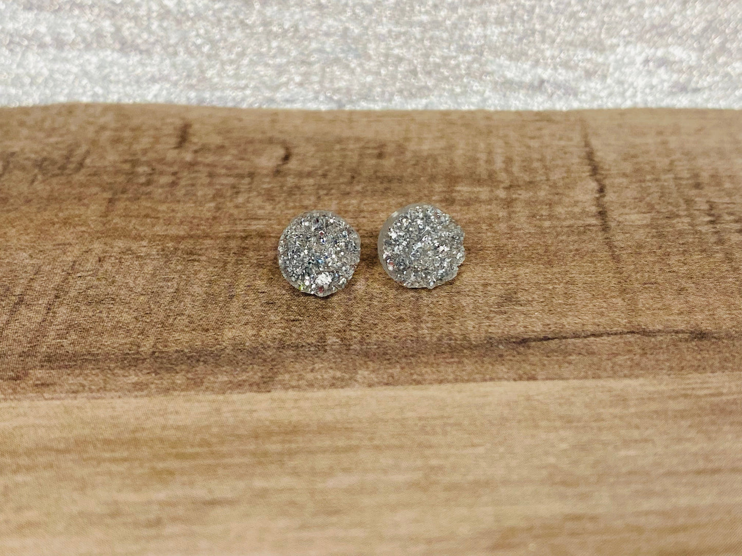 8mm Glitter Sparkle Earrings