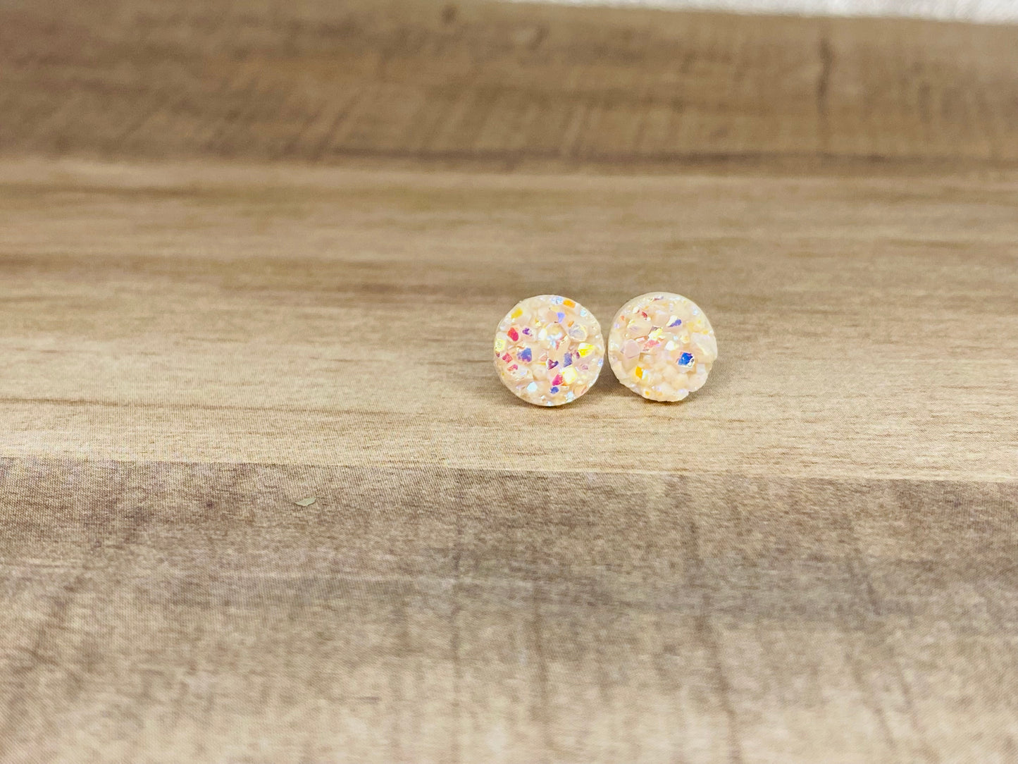 10mm Matte Sparkle Earrings