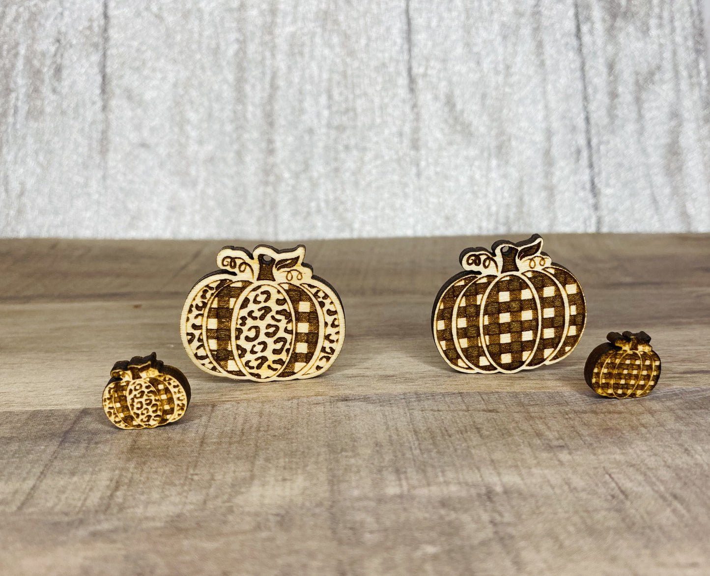 Wood Plaid/Leopard Pumpkins