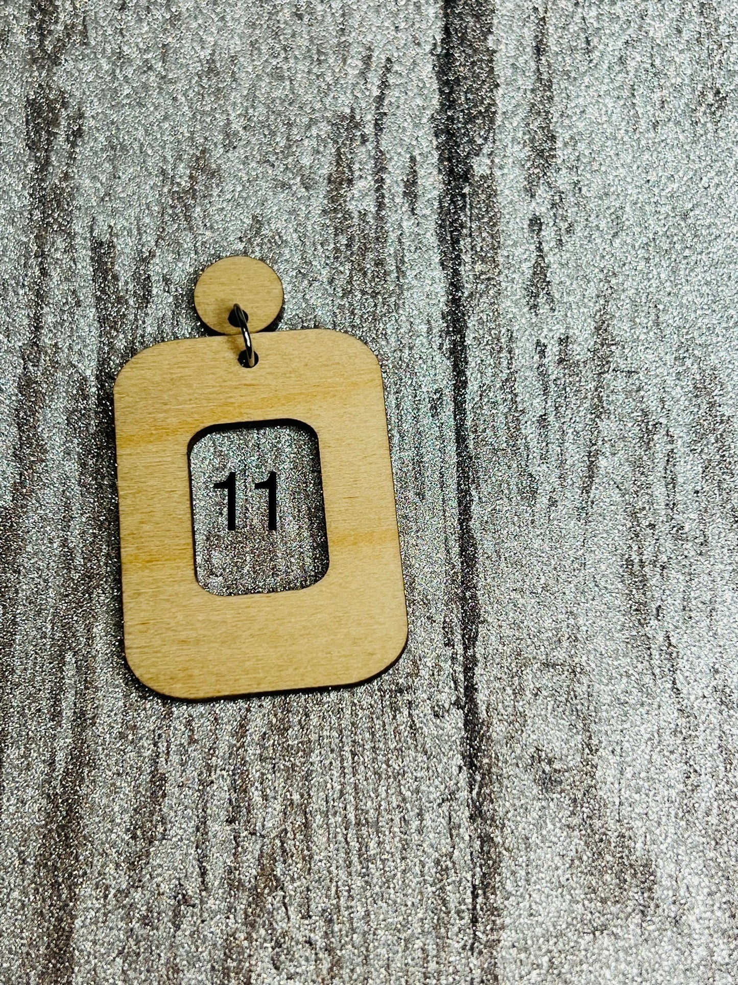 Wood Leopard Engraved Dangly