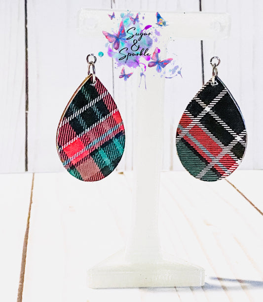 Wood Plaid Dangly