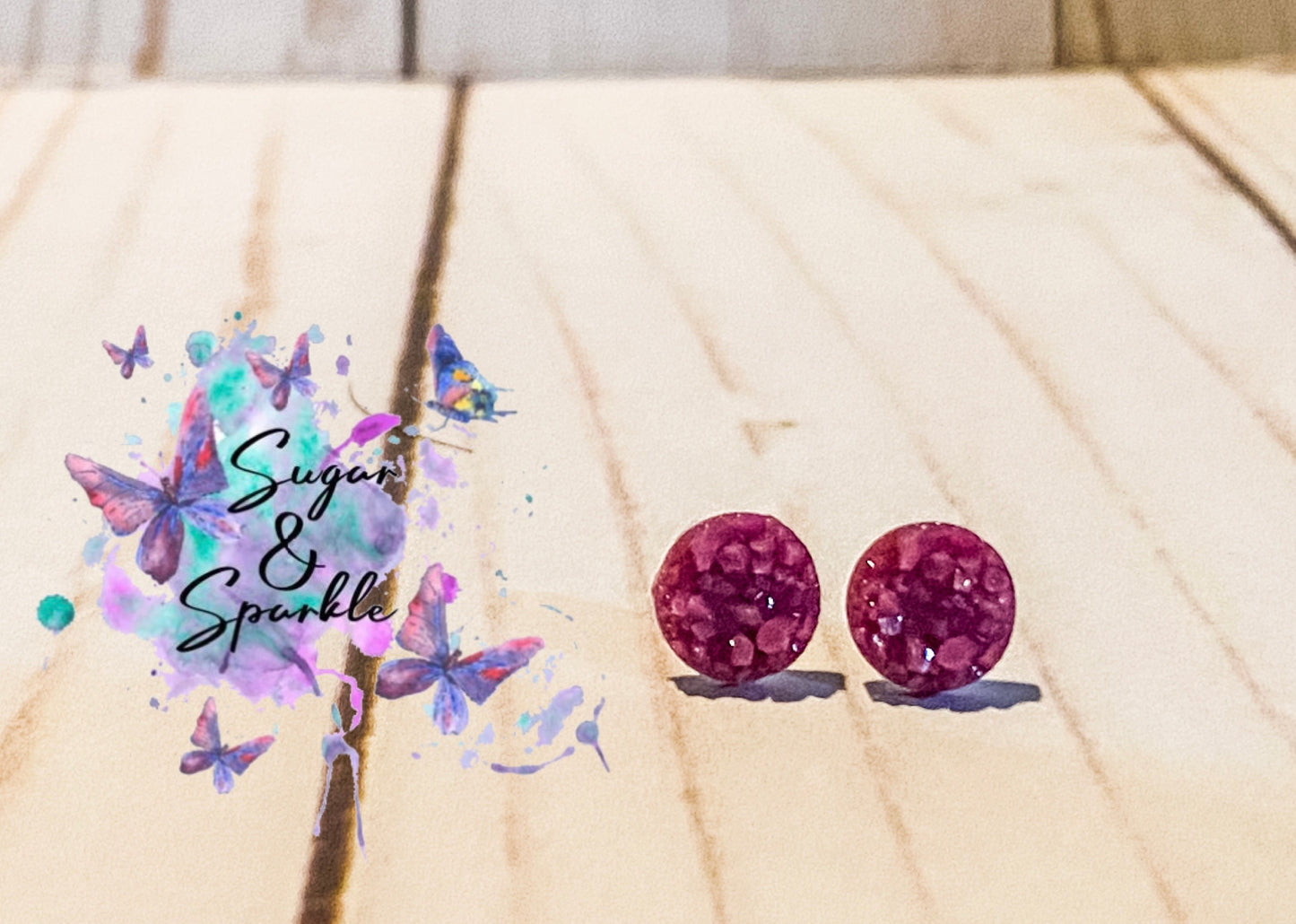 8mm Matte Sparkle Earrings