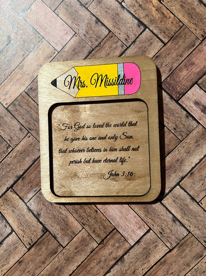 Wooden Sticky Pad Holder