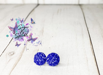 8mm Matte Sparkle Earrings