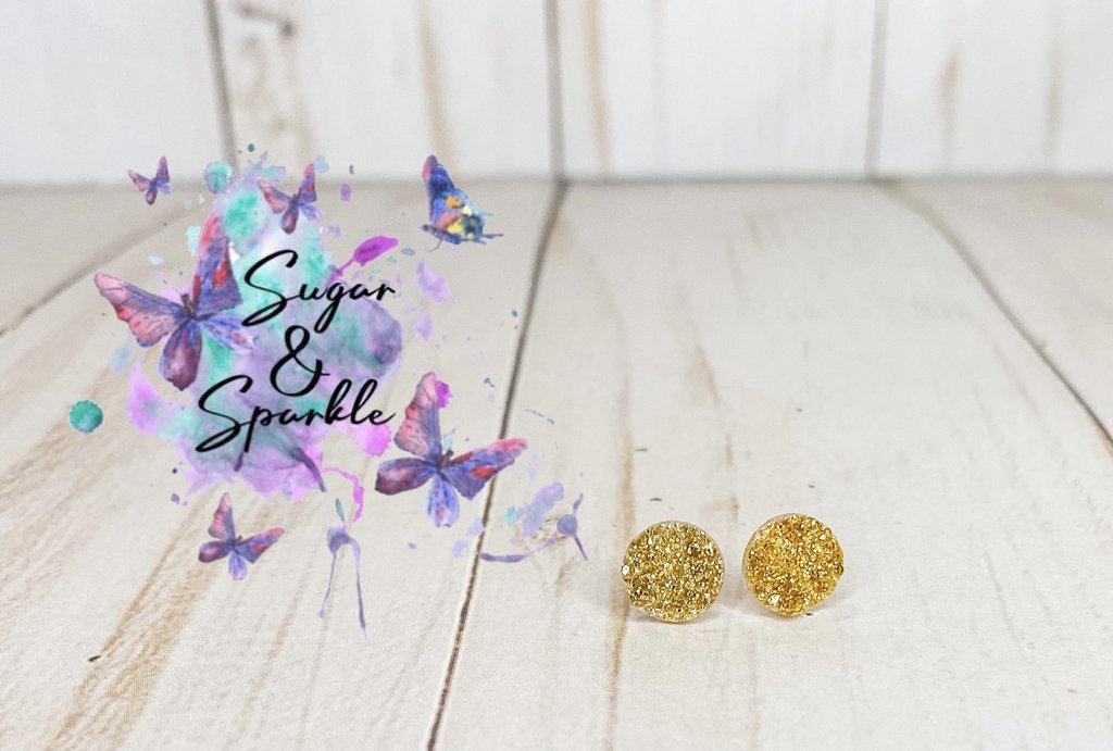 8mm Glitter Sparkle Earrings