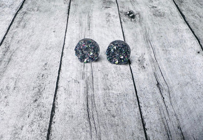 8mm Glitter Sparkle Earrings