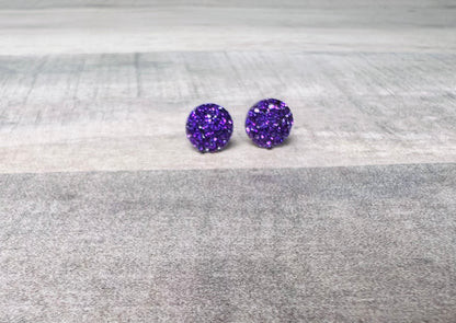 8mm Glitter Sparkle Earrings