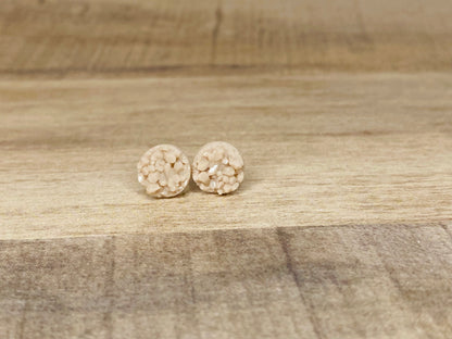 8mm Matte Sparkle Earrings