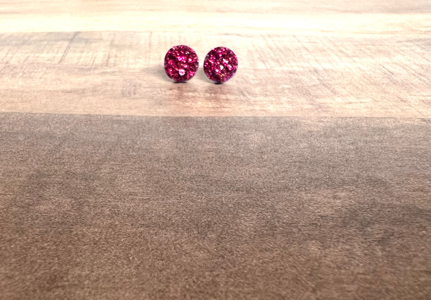 8mm Glitter Sparkle Earrings